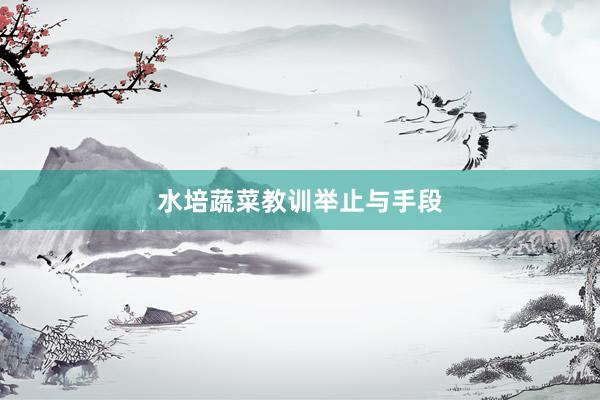 水培蔬菜教训举止与手段